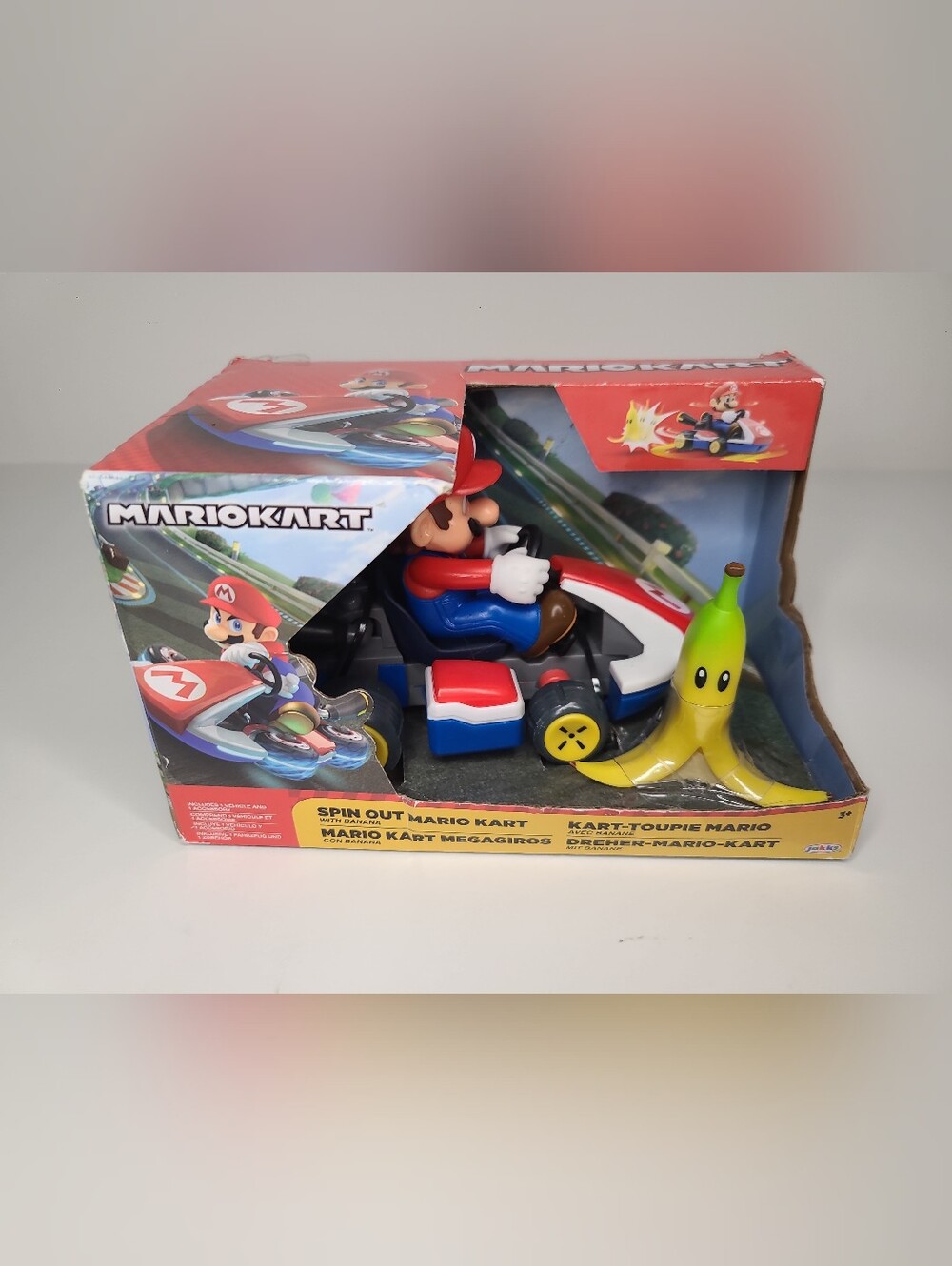 Jakks Pacific Super Mario Spin Out Mario Kart Vehicle Mario Racer Car NEW